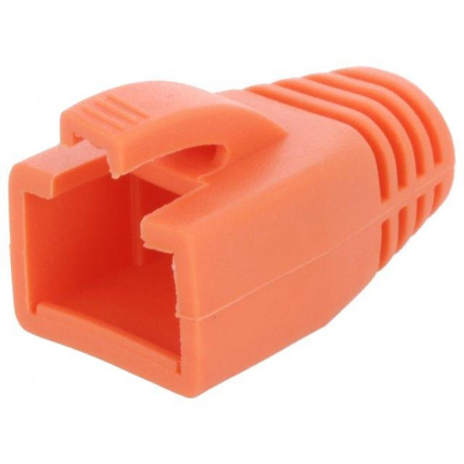 MP0035O; RJ45 plug boot; 8mm; Colour: orange; LOGILINK