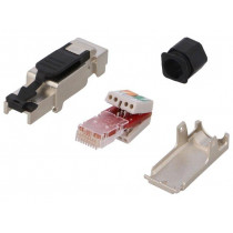 MP0040; Plug; RJ45; PIN: 8; Cat: 6a; shielded; Layout: 8p8c; without tools; LOGILINK