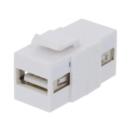 NK0013; Socket; coupler; female x2; USB A socket x2; straight; Keystone; LOGILINK NK0013; Socket; coupler; female x2; USB A socket x2; straight; Keystone; LOGILINK