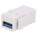 NK0015; Socket; coupler; female x2; USB A socket x2; straight; Keystone; LOGILINK
