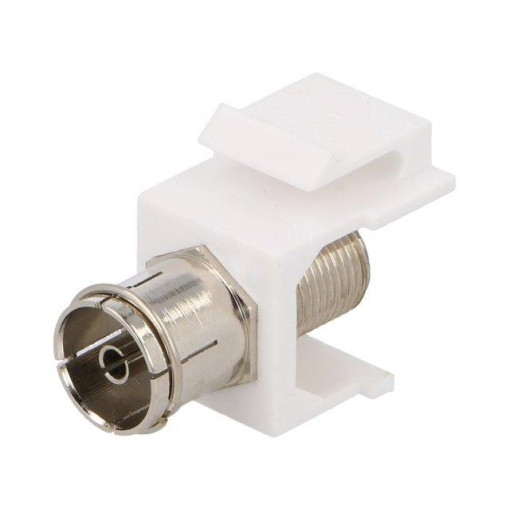 NK0020; Adapter; socket; F socket,coaxial 9.5mm socket; female x2; white; LOGILINK NK0020; Adapter; socket; F socket,coaxial 9.5mm socket; female x2; white; LOGILINK