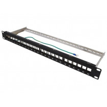 NK4042; Patch panel; Keystone; Colour: black; Number of ports: 24; LOGILINK
