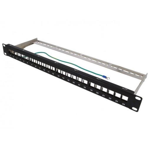 NK4042; Patch panel; Keystone; Colour: black; Number of ports: 24; LOGILINK