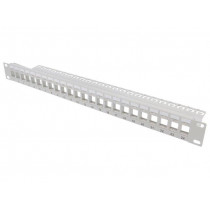 NK4044; Patch panel; Keystone; Colour: grey; Number of ports: 24; LOGILINK