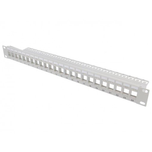 NK4044; Patch panel; Keystone; Colour: grey; Number of ports: 24; LOGILINK