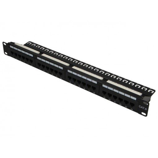 NP0004A; Patch panel; RJ45; Cat: 6; RACK; Colour: black; Number of ports: 24; LOGILINK