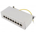 NP0016A; Patch panel; RJ45; Cat: 6; Colour: grey; IDC; Number of ports: 8; LOGILINK