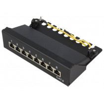 NP0017B; Patch panel; RJ45; Cat: 6; Colour: black; Number of ports: 8; LOGILINK