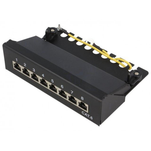 NP0017B; Patch panel; RJ45; Cat: 6; Colour: black; Number of ports: 8; LOGILINK