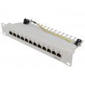NP0041; Patch panel; RJ45; Cat: 6; RACK; Colour: grey; Number of ports: 12; LOGILINK