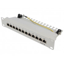 NP0041; Patch panel; RJ45; Cat: 6; RACK; Colour: grey; Number of ports: 12; LOGILINK