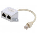 NP0042; Plug/socket; splitter; Layout: 8p8c; RJ45 socket x2,RJ45 plug; LOGILINK
