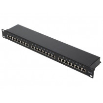 NP0055; Patch panel; RJ45; Cat: 6; RACK; Colour: black; Number of ports: 24; LOGILINK