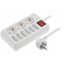 LPS201; Plug socket strip: protective; Sockets: 9; 230VAC; 16A; 1.5m; IP20; LOGILINK