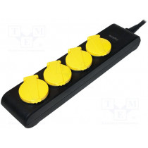 LPS212; Plug socket strip: protective; Sockets: 4; 230VAC; 16A; 1.4m; IP44; LOGILINK