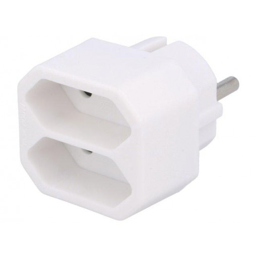 LPS218; Plug socket strip: protective; Sockets: 2; Colour: white; LOGILINK