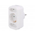 LPS221; Plug socket strip: protective; Sockets: 3; Colour: white; LOGILINK