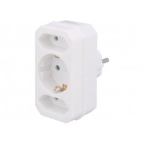 LPS221; Plug socket strip: protective; Sockets: 3; Colour: white; LOGILINK