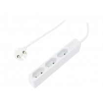 LPS229; Plug socket strip: protective; Sockets: 3; 250VAC; 7.5A; 1.5m; IP20; LOGILINK