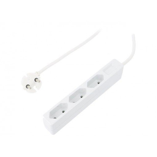 LPS229; Plug socket strip: protective; Sockets: 3; 250VAC; 7.5A; 1.5m; IP20; LOGILINK