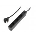 LPS229B; Plug socket strip: protective; Sockets: 3; 250VAC; 7.5A; 1.5m; IP20; LOGILINK
