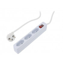 LPS230; Plug socket strip: protective; Sockets: 3; 250VAC; 7.5A; 1.5m; IP20; LOGILINK