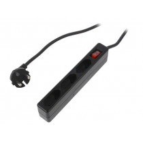 LPS230B; Plug socket strip: protective; Sockets: 3; 250VAC; 7.5A; 1.5m; IP20; LOGILINK