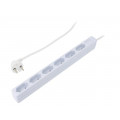 LPS231; Plug socket strip: protective; Sockets: 6; 250VAC; 15A; 1.5m; IP20; LOGILINK