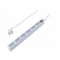 LPS232; Plug socket strip: protective; Sockets: 6; 250VAC; 15A; 1.5m; IP20; LOGILINK