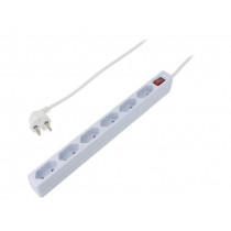 LPS232; Plug socket strip: protective; Sockets: 6; 250VAC; 15A; 1.5m; IP20; LOGILINK