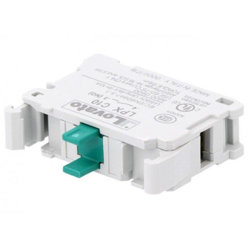 LPXC10; Contact block; 22mm; Platinum; -25÷70°C; front; Contacts: NO; LOVATO ELECTRIC LPXC10; Contact block; 22mm; Platinum; -25÷70°C; front; Contacts: NO; LOVATO ELECTRIC