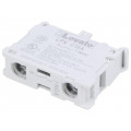 LPXC10A; Contact block; 22mm; Platinum; -25÷70°C; front; LOVATO ELECTRIC