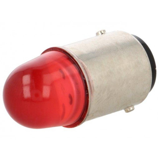 LR-BA15D-230AC; LED lamp; red; BA15D; 230VAC; POLAM-ELTA