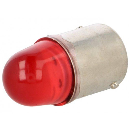 LR-BA15S-230AC; LED lamp; red; BA15S; 230VAC; POLAM-ELTA
