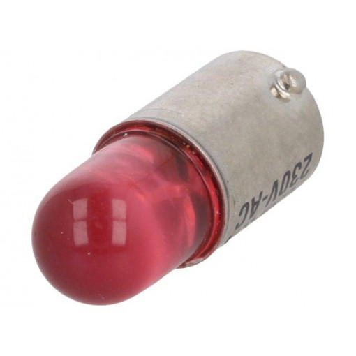 LR-BA9S-230AC; LED lamp; red; BA9S; 230VAC; POLAM-ELTA