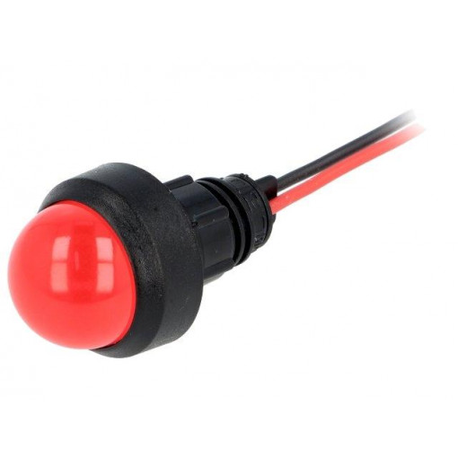 LR-D20-220DC; Indicator: LED; prominent; 220VDC; Cutout: Ø13mm; IP40; 300mm leads; POLAM-ELTA