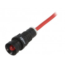 LR-D5B-230AC BLINKING; Indicator: LED; recessed; 230VAC; Cutout: Ø11mm; IP40; 300mm leads; POLAM-ELTA