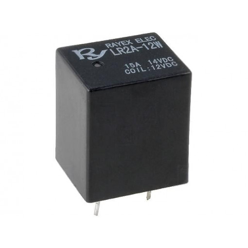 LR2A-12W; Relay: electromagnetic; SPST-NO; Ucoil: 12VDC; 10A/14VDC; toff: 3ms; Recoy/RAYEX ELECTRONICS