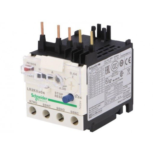 LR2K0304; Thermal relay; Series: TeSys K; Auxiliary contacts: NO + NC; SCHNEIDER ELECTRIC