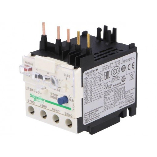 LR2K0305; Thermal relay; Series: TeSys K; Auxiliary contacts: NO + NC; SCHNEIDER ELECTRIC