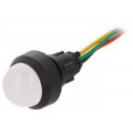 LRGY-D20-230ACWK; Indicator: LED; prominent; 230VAC; Cutout: Ø13mm; IP40; 300mm leads; POLAM-ELTA