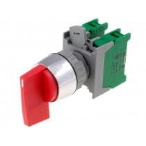 LRS22-2/O R,1->0<-2 SPRING RETURN; Switch: rotary; Stabl.pos: 1; NO x2; 3A/230VAC; 22mm; red; IP65; AUSPICIOUS