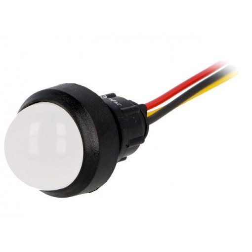 LRY-D20-230ACWK; Indicator: LED; prominent; 230VAC; Cutout: Ø13mm; IP40; 300mm leads; POLAM-ELTA