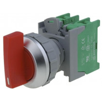 LSR30-2/O R,1->0<-2 SPRING RETURN; Switch: rotary; Stabl.pos: 1; NO x2; 30mm; red; IP65; Pos: 3; -20÷60°C; AUSPICIOUS LSR30-2/O R,1->0<-2 SPRING RETURN; Switch: rotary; Stabl.pos: 1; NO x2; 30mm; red; IP65; Pos: 3; -20÷60°C; AUSPICIOUS