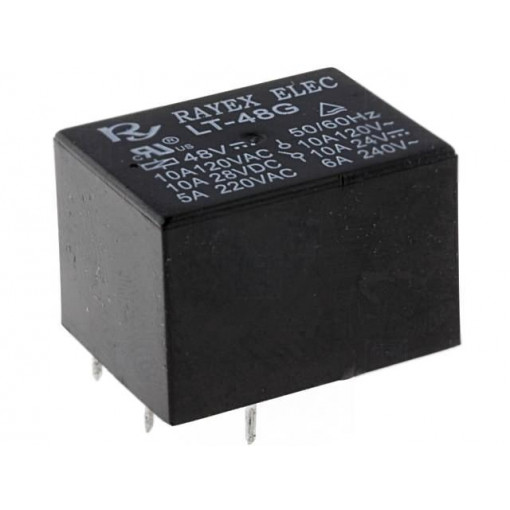 LT-48G; Relay: electromagnetic; SPDT; Ucoil: 48VDC; 10A/120VAC; 10A/24VDC; Recoy/RAYEX ELECTRONICS