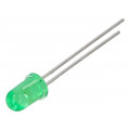 LTL-307GE; LED; 5mm; green; 19÷60mcd; 40°; 10mA; 2.1÷2.6V; Front: convex; LITEON