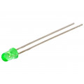 LTL1CHJGTNN; LED; 3mm; green; 110÷240mcd; 45°; Front: convex; Pitch: 2.54mm; LITEON