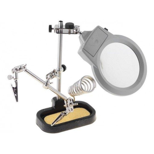 ; PCB holder with magnifying glass; 90mm; ; PCB holder with magnifying glass; 90mm;