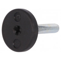 LX.25-SW13-M6X26-S; Foot of pin; rigid,with screwdriver slot; Base dia: 25mm; M6; ELESA+GANTER