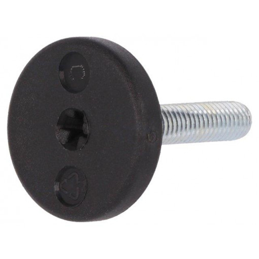 LX.25-SW13-M6X26-S; Foot of pin; rigid,with screwdriver slot; Base dia: 25mm; M6; ELESA+GANTER